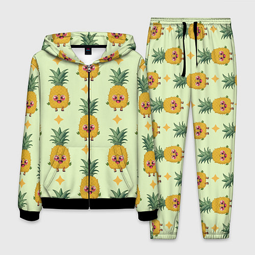 Мужской костюм Ананас и ромб / 3D-Черный – фото 1