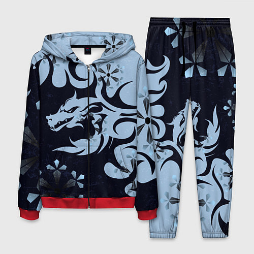 Мужской костюм Дракон со снежинками / 3D-Красный – фото 1