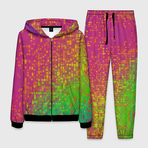 Мужской костюм Разноцветные пиксели / 3D-Черный – фото 1