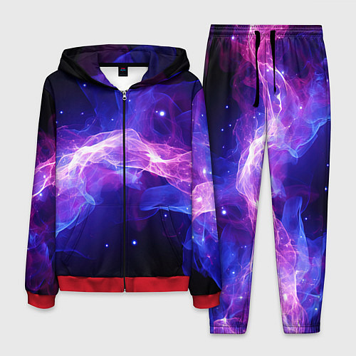 Мужской костюм Фиолетовый туман в движении / 3D-Красный – фото 1