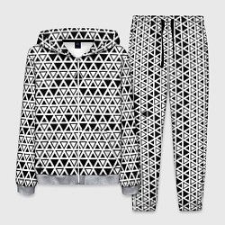 Костюм мужской Треугольники чёрные и белые, цвет: 3D-меланж