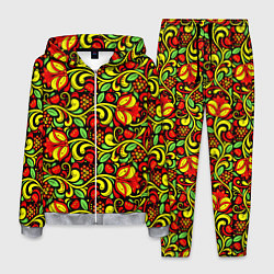 Мужской костюм Хохломская роспись красные цветы и ягоды