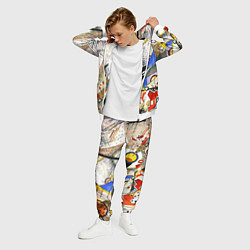 Костюм мужской Кандинский картина - шумная акварель, цвет: 3D-белый — фото 2