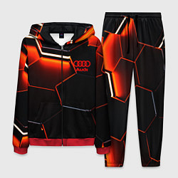 Костюм мужской Audi неоновый соты, цвет: 3D-красный