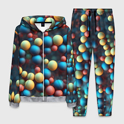 Мужской костюм Разноцветные шарики молекул