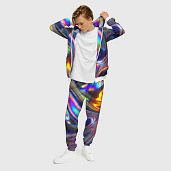 Костюм мужской Жидкая голографическая бензиновая абстракция, цвет: 3D-белый — фото 2
