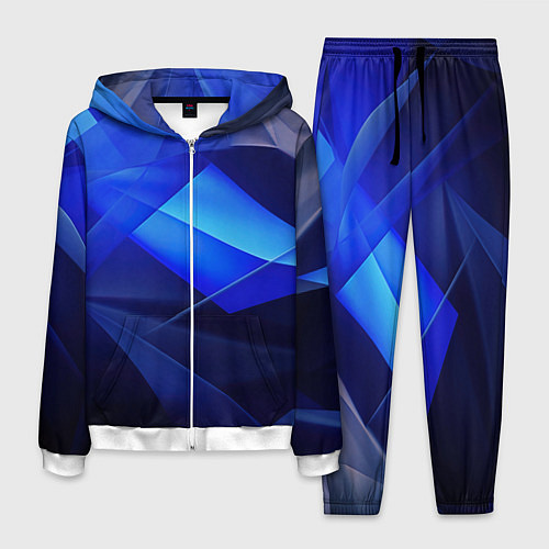 Мужской костюм Черно-синий абстрактный фон / 3D-Белый – фото 1