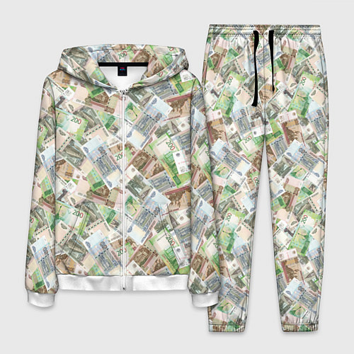 Мужской костюм Российские денежные купюры / 3D-Белый – фото 1
