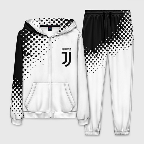 Мужской костюм Juventus sport black geometry / 3D-Белый – фото 1