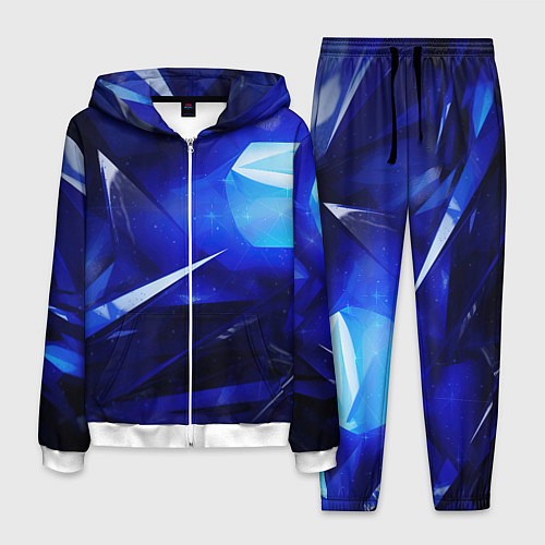 Мужской костюм Black and blue abstract background sport style / 3D-Белый – фото 1