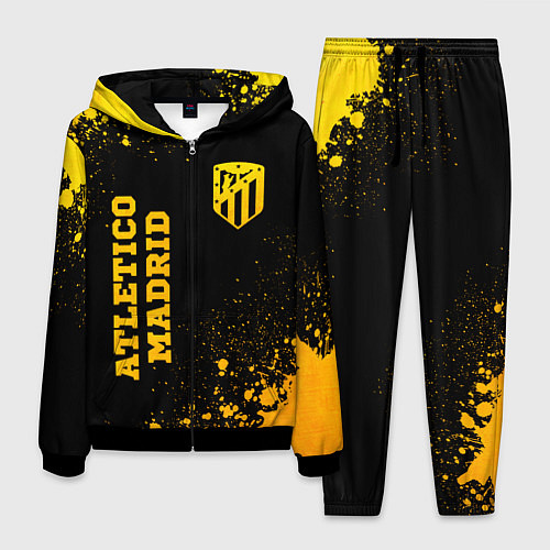 Мужской костюм Atletico Madrid - gold gradient вертикально / 3D-Черный – фото 1