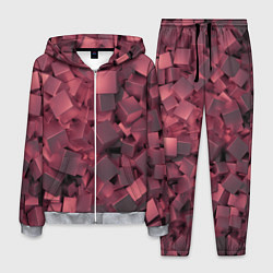 Костюм мужской Кубики металлические красные, цвет: 3D-меланж