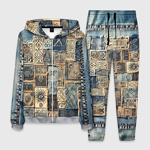 Мужской костюм Татуировки племени майя пэчворк / 3D-Меланж – фото 1