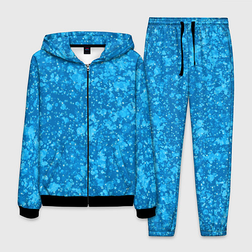 Мужской костюм Ярко-голубой абстракция космический / 3D-Черный – фото 1