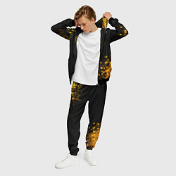 Костюм мужской Leeds United - gold gradient вертикально, цвет: 3D-черный — фото 2
