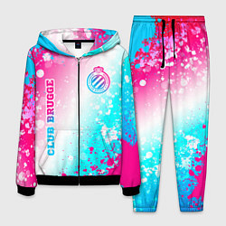 Костюм мужской Club Brugge neon gradient style вертикально, цвет: 3D-черный