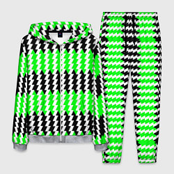 Костюм мужской Вертикальные чёрно-зелёные полосы, цвет: 3D-меланж