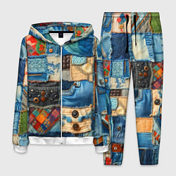 Костюм мужской Vanguard denim patchwork - ai art, цвет: 3D-белый