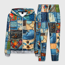 Костюм мужской Vanguard denim patchwork - ai art, цвет: 3D-меланж