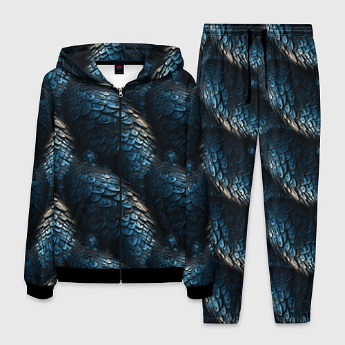 Мужской костюм Синяя стальная броня / 3D-Черный – фото 1