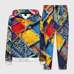 Мужской костюм Colorful denim patchwork - ai art