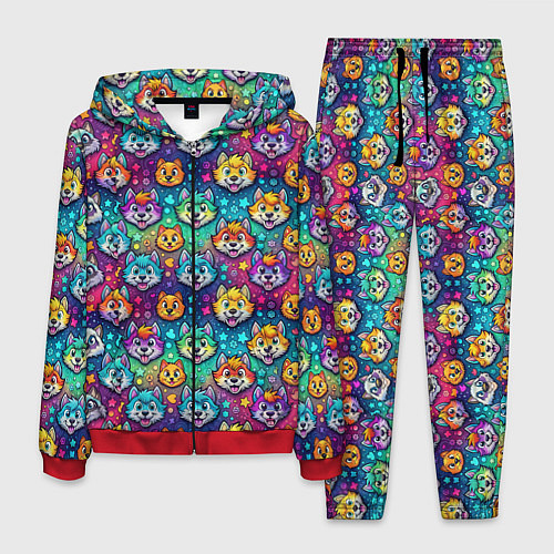 Мужской костюм Furry color anime animal faces / 3D-Красный – фото 1