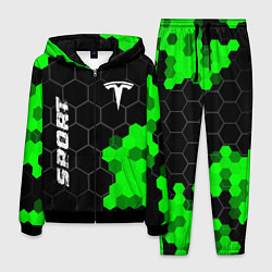 Мужской костюм Tesla green sport hexagon