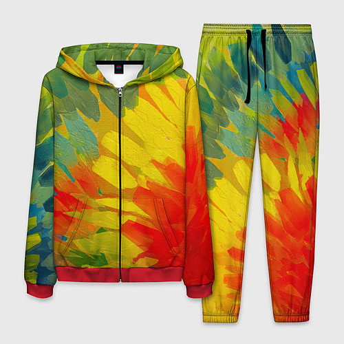 Мужской костюм Абстракция цветение акрил / 3D-Красный – фото 1