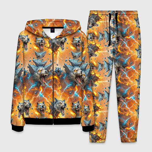 Мужской костюм Волки и камни / 3D-Черный – фото 1