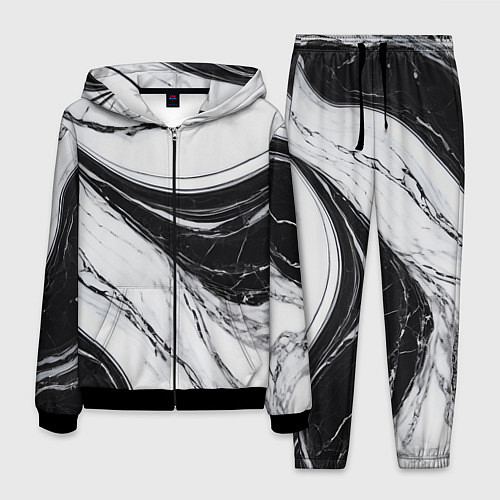 Мужской костюм Мрамор черно-белый / 3D-Черный – фото 1