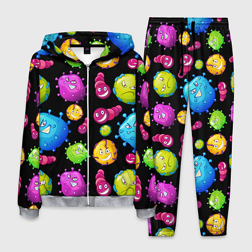 Мужской костюм Смешные бактерии паттерн / 3D-Меланж – фото 1