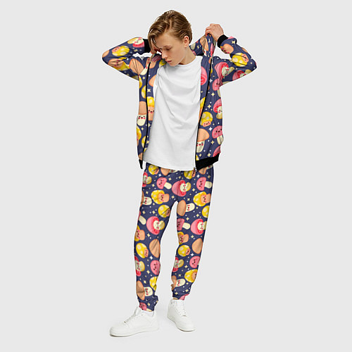 Мужской костюм Веселые грибочки паттерн / 3D-Черный – фото 3