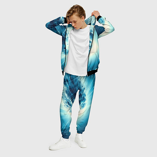 Мужской костюм Неоновая комета - нейросеть / 3D-Черный – фото 3