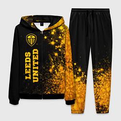 Костюм мужской Leeds United - gold gradient по-вертикали, цвет: 3D-черный