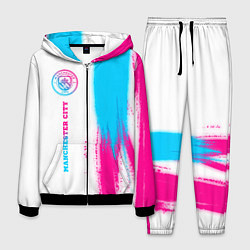 Мужской костюм Manchester City neon gradient style по-вертикали