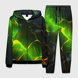 Костюм мужской Зеленая абстрактная неоновая текстура, цвет: 3D-черный