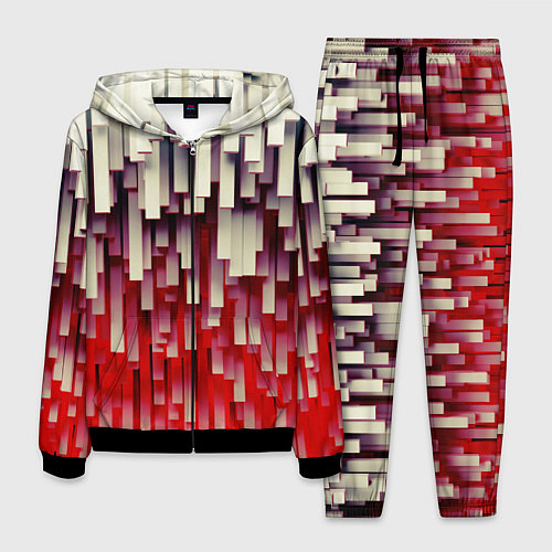 Мужской костюм Блоки-сталактиты с красной подсветкой / 3D-Черный – фото 1