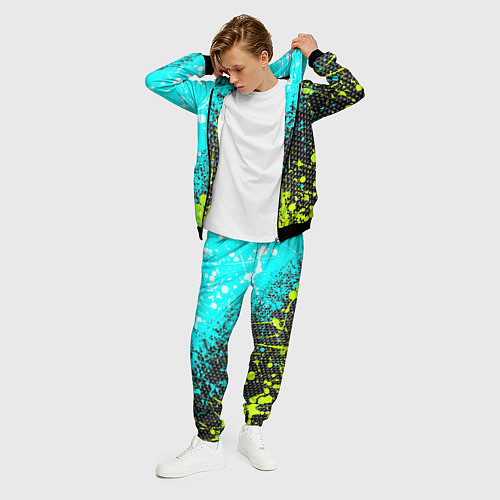 Мужской костюм Брызги красок с геометрией / 3D-Черный – фото 3