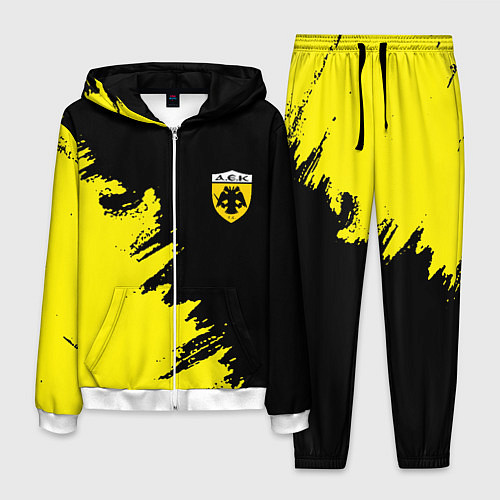 Мужской костюм AEK sport color yellow / 3D-Белый – фото 1
