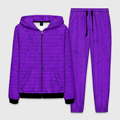 Мужской костюм Сочный фиолетовый в полоску / 3D-Черный – фото 1