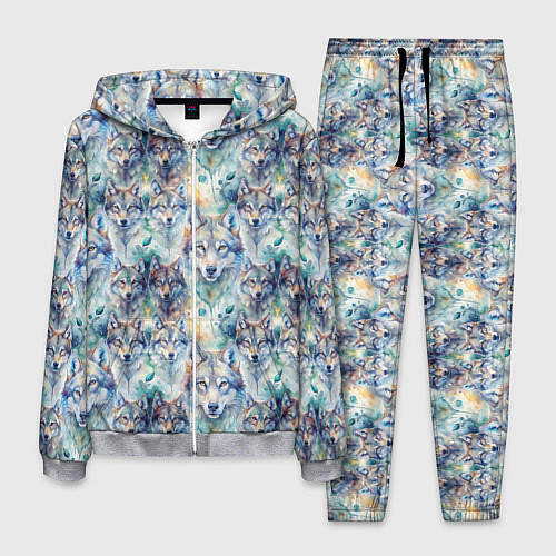 Мужской костюм Паттерн из волков / 3D-Меланж – фото 1