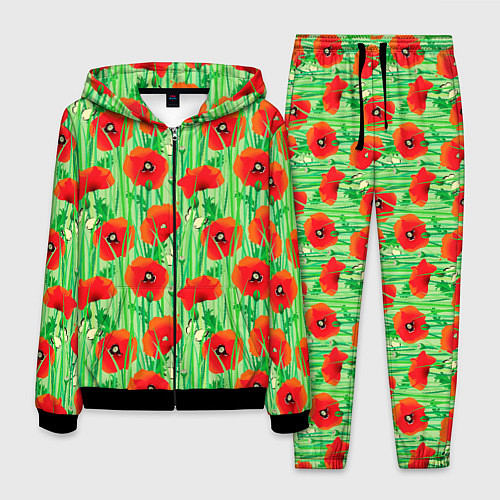 Мужской костюм Маковый узор / 3D-Черный – фото 1