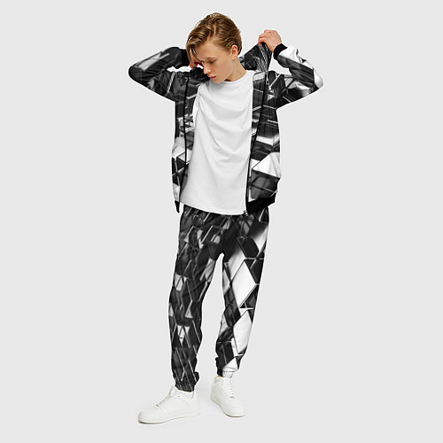 Мужской костюм Хромированная абстракция / 3D-Черный – фото 3