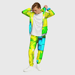 Костюм мужской Зелёные кубы разломы, цвет: 3D-меланж — фото 2