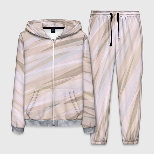Мужской костюм Бежевый абстрактные полосы / 3D-Меланж – фото 1