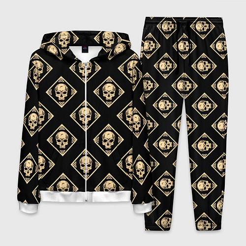 Мужской костюм Черепа текстурные / 3D-Белый – фото 1