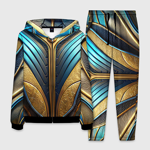 Мужской костюм Объемная футуристичная объемная текстура из кожи / 3D-Черный – фото 1