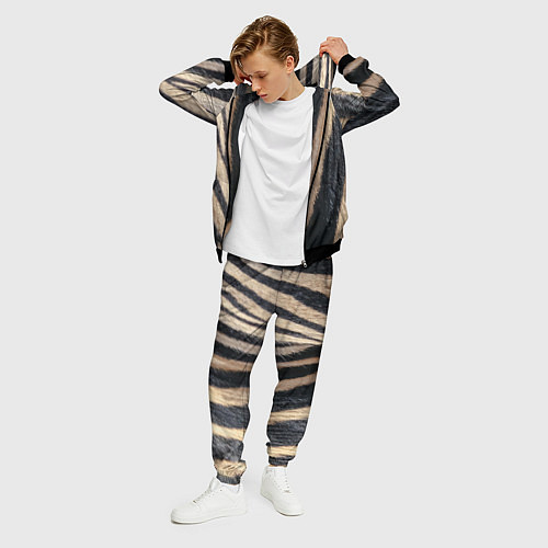 Мужской костюм Мех зебры / 3D-Черный – фото 3