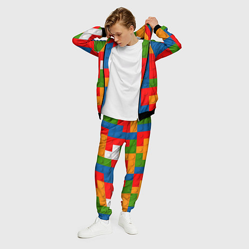 Мужской костюм Блоки цветового конструктора / 3D-Черный – фото 3