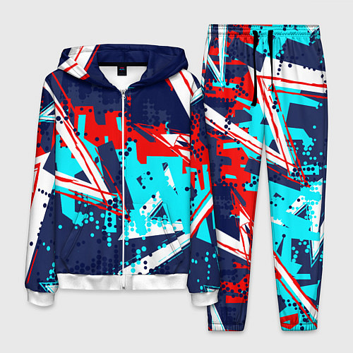 Мужской костюм Яркий абстрактный узор для спорта / 3D-Белый – фото 1